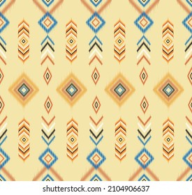Patrón sin foco Geométrico étnico oriental ikat patrón sin fisuras estilo tradicional Diseño, alfombra, papel de pared, ropa, envoltura, Batik,tela,Ilustración vectorial para el fondo .estilo bordado.