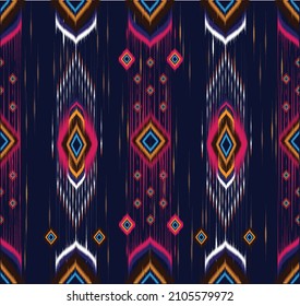 Seamless pattern Geometric ethnic oriental ikat seamless pattern traditional Design ,carpet,wallpaper,clothing,wrapping,Batik,fabric,Vector illustration for background .embroidery style.