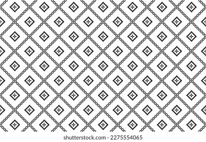 Diseño geométrico sin soldadura de tipo étnico oriental de ikat para fondo, alfombra, batik, papel pintado, ropa, envoltura, tela, textura, bordado, ilustración vectorial