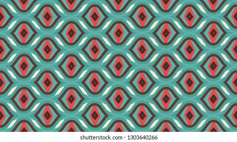 Seamless pattern geometric.  Geometric fashion fabric print.  Color mosaic shapes background.  Seamless vector pattern. 