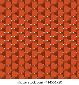 Seamless pattern with geometric figures bulky orange