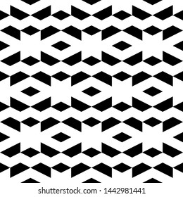 Seamless pattern. Geometric figures wallpaper. Polygons motif. Trapeziums, rhombuses ornament. Geometrical backdrop. Abstract background. Digital paper, textile print, web design. Vector artwork.
