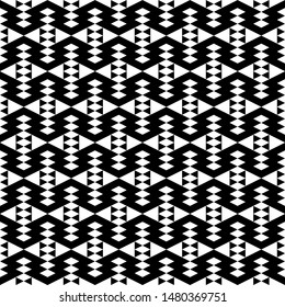 Seamless pattern. Geometric figures wallpaper. Rhombuses, triangles ornament. Geometrical backdrop. Abstract background. Polygons motif. Digital paper, textile print, web design. Vector artwork