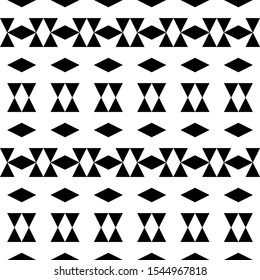 Seamless pattern. Geometric figures wallpaper. Abstract background. Geometrical backdrop. Rhombuses, triangles ornament. Polygons motif. Digital paper, textile print, web design. Vector artwork.