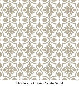 Seamless pattern with geometric and  floral elements. Vector illustration background.