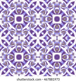 Seamless pattern with geometric and floral ornaments, tribal, boho style. Tile repeat.