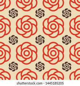 Seamless pattern with geometric flower shapes - Vintage fabric textile design