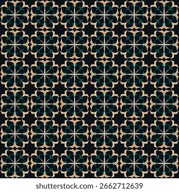 Patrón sin fisuras con flores geométricas Fondo abstracto Impresión de Diseño gráfico para la Ilustración vectorial de embalaje de diseño de superficie de desgaste doméstico de tela