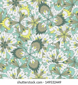 Seamless pattern with geometric flowers. Seamless pattern can be used for wallpapers, pattern fills, web page backgrounds,surface textures.