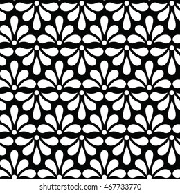 Seamless pattern with geometric flowers, ethnic ornament