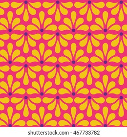 Seamless pattern with geometric flowers, ethnic ornament