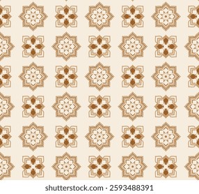 seamless pattern with geometric flowers modern background design print for fabric surface design packaging wrapping paper vector illustration