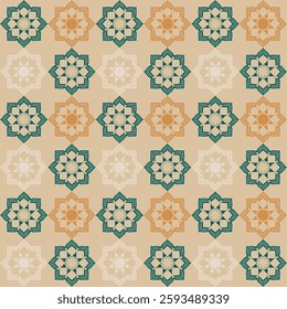 seamless pattern with geometric flowers modern background design print for fabric surface design packaging wrapping paper vector illustration