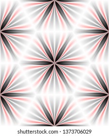 Seamless pattern of geometric flowers on a light background