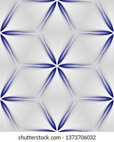 Seamless pattern of geometric flowers on a light background