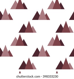 Seamless pattern with geometric forest mountains.