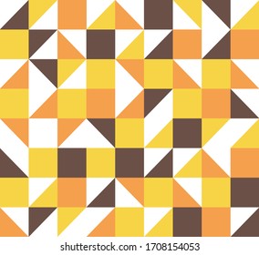 Seamless pattern geometric funny bright square triangle beagle dogs and puppy's illustration background vector