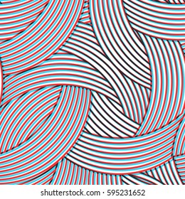 seamless pattern. geometric glitch design with crossed arc