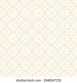 Seamless pattern of geometric gold color on white background, artwork, texture and wallpaper