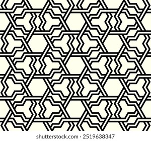 Padrão contínuo de designs de gráficos geométricos. Padrões repetitivos de vetor Imprimível. Design de fundo de layout de pano de fundo de banner de cobertura de nó entreposto.