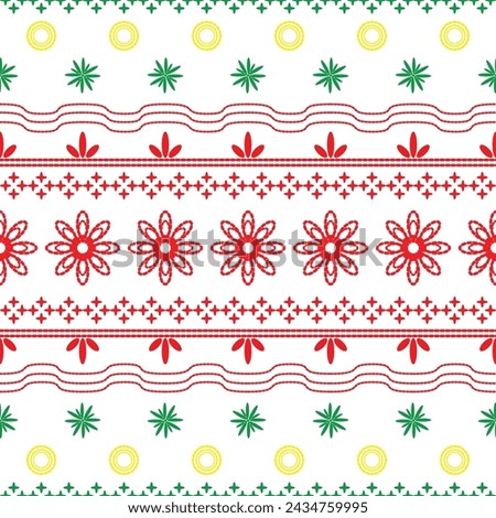 A seamless pattern geometric graphic fusion style is designed for textiles, fabric, clothes, sarongs, carpets, blankets, tablecloths, bedding sets, decorations, tiles, covers, and gift wrapping paper.