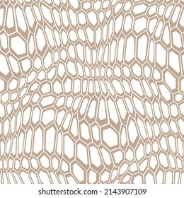 Seamless pattern with geometric hexagonal chaotic scales texture. Abstract modern endless background. Vector illustration.