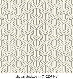 Seamless pattern with geometric hexagonal ornament. Vector abstract modern background.