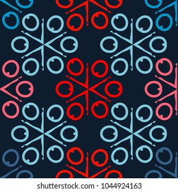 Seamless pattern with geometric intersecting elements.