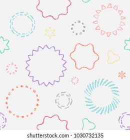 Seamless pattern with geometric lines hand drawn style. 80s Memphis pattern. 