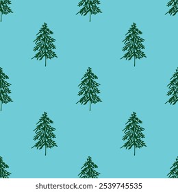 Modelo inconsútil con el garabato escandinavo mínimo geométrico del árbol de navidad para la impresión decorativa, papel de embalaje, tarjetas de felicitación y tela