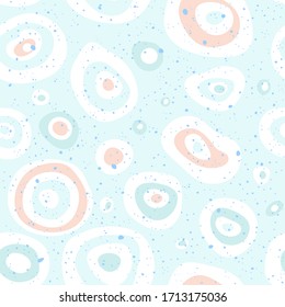 Seamless pattern geometric modern with light blue and pink vector seamless layout with circle spots. Illustration with set of colorful abstract circles.