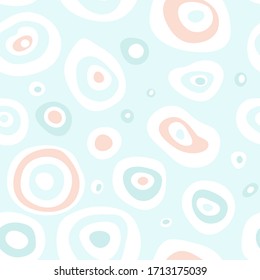 Seamless pattern geometric modern with light blue and pink vector seamless layout with circle spots. Illustration with set of colorful abstract circles.