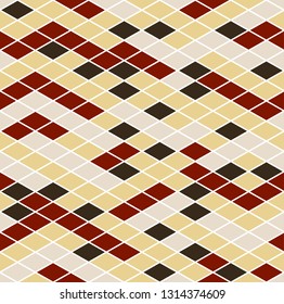 Seamless pattern. Geometric mosaic. Color elements are located on white background.