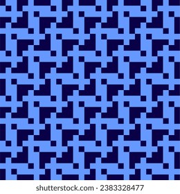 Seamless pattern with geometric motifs in 2 colors. Vector illustration.