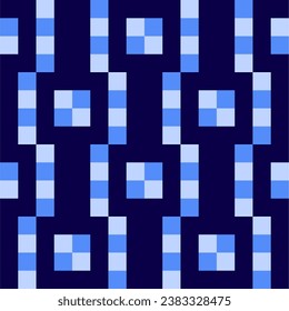 Seamless pattern with geometric motifs in 3 colors. Vector illustration.