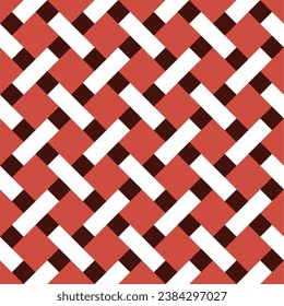 Seamless pattern with geometric motifs in 3 colors. Vector illustration.