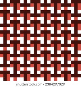 Seamless pattern with geometric motifs in 3 colors. Vector illustration.