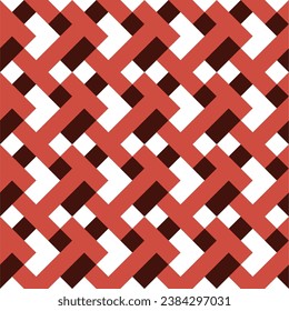 Seamless pattern with geometric motifs in 3 colors. Vector illustration.