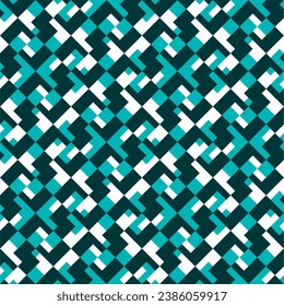 Seamless pattern with geometric motifs in 3 colors. Vector illustration.
