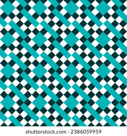 Seamless pattern with geometric motifs in 3 colors. Vector illustration.