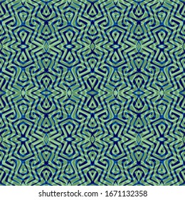 Seamless pattern with geometric motifs in 4 colors. Vector illustration.