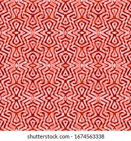Seamless pattern with geometric motifs in 4 colors. Vector illustration.
