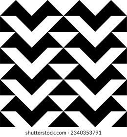 Seamless pattern with geometric motifs in black and white. Vector illustration.