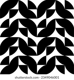 Seamless pattern with geometric motifs in black and white. Vector illustration.