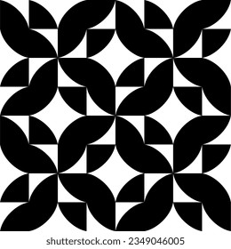 Seamless pattern with geometric motifs in black and white. Vector illustration.