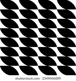 Seamless pattern with geometric motifs in black and white. Vector illustration.