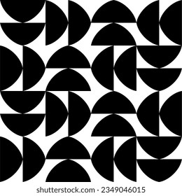 Seamless pattern with geometric motifs in black and white. Vector illustration.