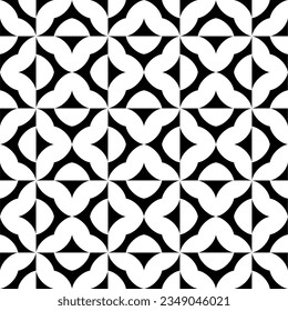 Seamless pattern with geometric motifs in black and white. Vector illustration.