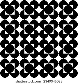 Seamless pattern with geometric motifs in black and white. Vector illustration.
