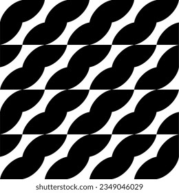 Seamless pattern with geometric motifs in black and white. Vector illustration.